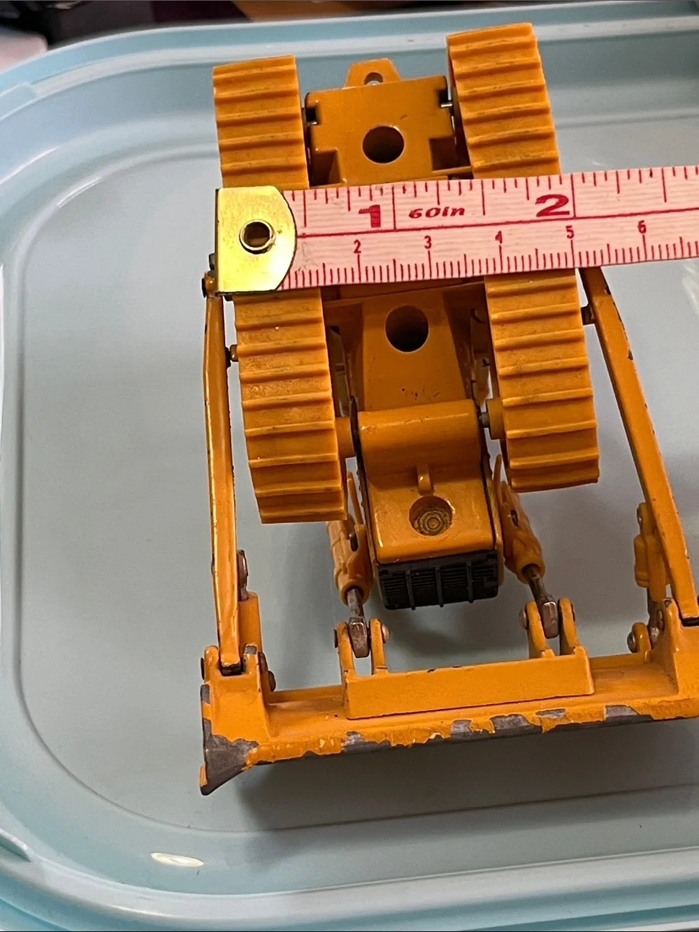 John Deere Yellow Metal Crawler Bulldozer Toy with Black Accents